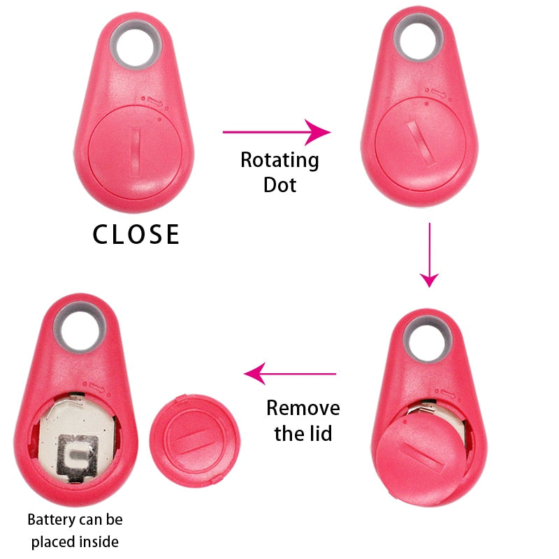 Anti-lost mini tracker bluetooth locator available in 5 colours, pets apply battery