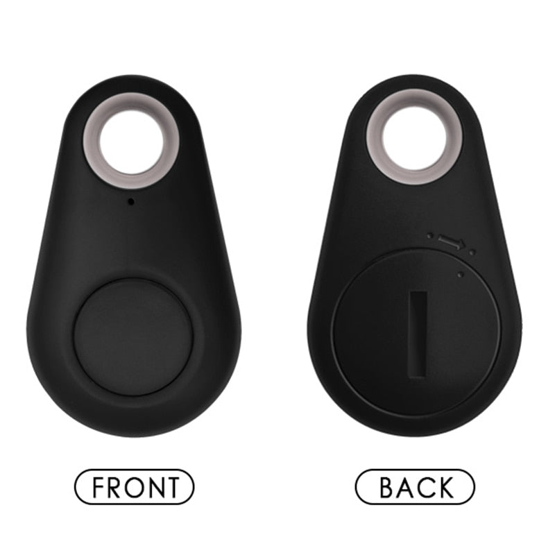 Front and back black anti-lost mini tracker bluetooth locator available in 5 colours, pets